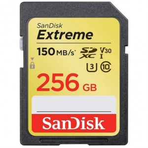 Sandisk Extreme Tarjeta SDXC 256GB UHS-I V30 U3 Clase 10 150MB/s