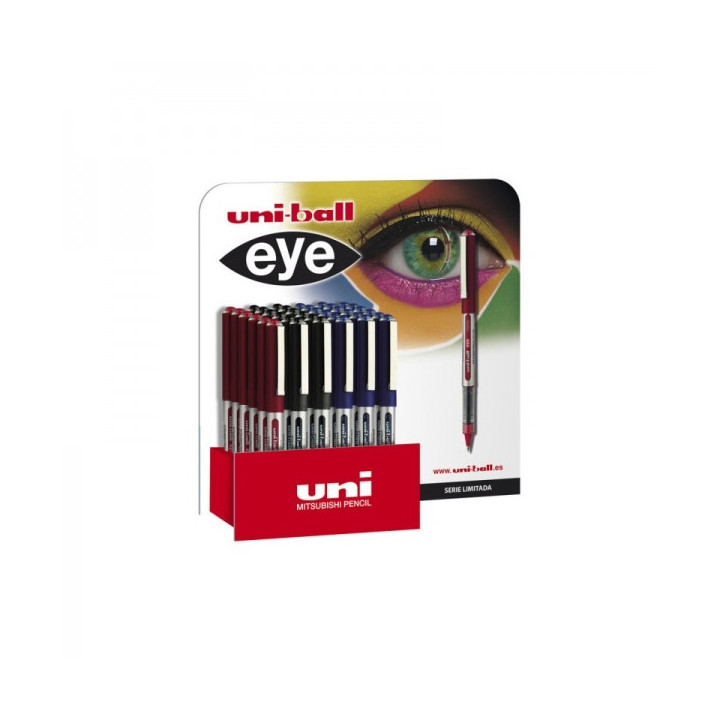 Uni-ball Eye Micro UB-150 Expositor de 36 Boligrafos de Tinta Liquida - Punta de Bola 0.5mm - Tinta Resistente al Agua y Luz -