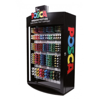 Posca Expositor de 281 Marcadores de Pintura - Punta de Poliester - Tinta Pigmentada Base Agua - Resistente a la Luz - Color y