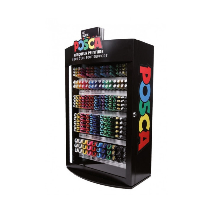 Posca Expositor de 281 Marcadores de Pintura - Punta de Poliester - Tinta Pigmentada Base Agua - Resistente a la Luz - Color y