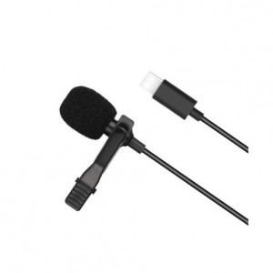 XO MKF02 Microfono Solapa para Smartphone - Conexion USB-C - Clip para Sujeccion