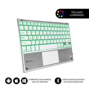Subblim teclado bluetooth smart backlit bt keyboard touchpad silver