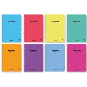 Cuaderno serie polipac tapa polipropileno 4º (155x215mm.) 80 hojas cuadrícula 3x3 8 colores surtidos pacsa 16967
