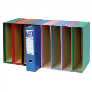 Caja folio en color azul unisystem color 17221030