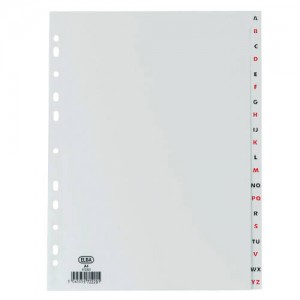 índices alfabéticos plástico folio a-z 20 posiciones color gris elba 100210404