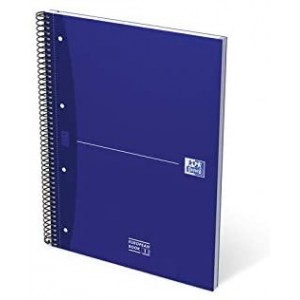 Cuaderno europeanbook 1 tapa extradura a4+ 80 hojas 5x5 color azul essentials oxford 100430421