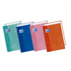 Cuaderno europeanbook 1 tapa extradura a5+ 80 hojas 5x5 colores surtidos oxford 400053289