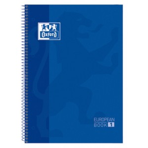 Cuaderno europeanbook 1 tapa extradura a4+ 80 hojas 5x5 color azul oscuro oxford 100430197