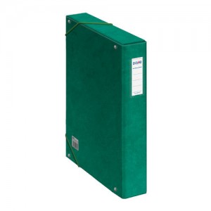 Cajas de proyectos cartón forrado lomo de 5 cm verde con etiqueta 245x350x50 dohe 09730