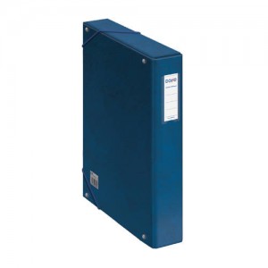 Cajas de proyectos cartón forrado lomo de 5 cm azul con etiqueta 245x350x50 dohe 09728