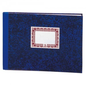 Libro de cartoné rayado horizontal azul folio apaisado 100 hojas  dohe 09971