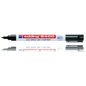 Marcador especial para cd punta redonda 1mm 8400 negro edding 8400-01