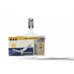 Caja de 25 identificadores para tarjetas seguridad doble con pinza 54x85mm durable 8218-19