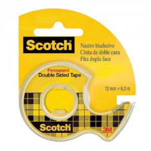 Pack 12 cintas adhesivas doble cara en porta rollos (12mmx6m) scotch 3m136d