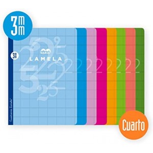 Libreta cuarto 50 hojas rayado 3 mm-colores surtidos lamela 06c003