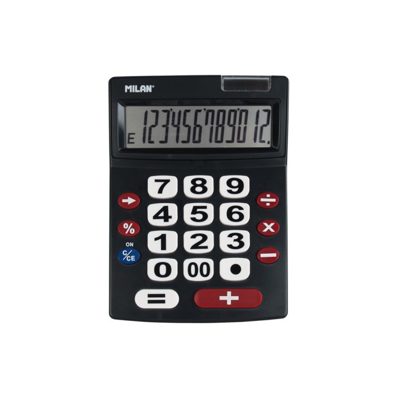 Calculadora 12 dígitos teclas grandes milan 151712bl