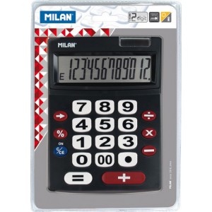 Calculadora 12 dígitos teclas grandes milan 151712bl