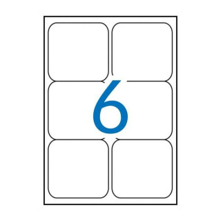 Apli Pack de 600 Etiquetas 99.1x93.1mm - 100 Hojas por 6 Etiquetas - Adhesivo Permanente - Cantos Romos - Color Blanco