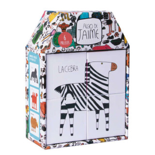 Apli Rompecabezas Infantil de 4 Cubos - Diseños de Animales - Medida 7x7cm - Desarrollo de Habilidades - Ilustrado por Jaime c