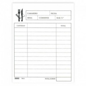 Talonario camarero 1/8 catalan duplicado (76016c) ingraf 350351