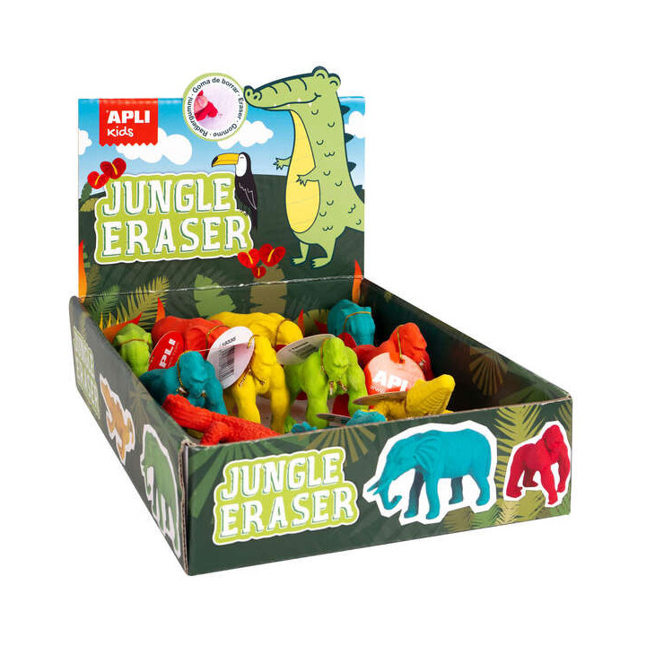 Apli Goma de Borrar con Diseños de Animales de la Selva - 3 Modelos Surtidos
