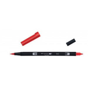 Rotulador doble punta pincel color carmine tombow abt-845