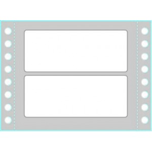 Caja 500 hojas etiquetas blancas en módulo continuo-una columna-89x36