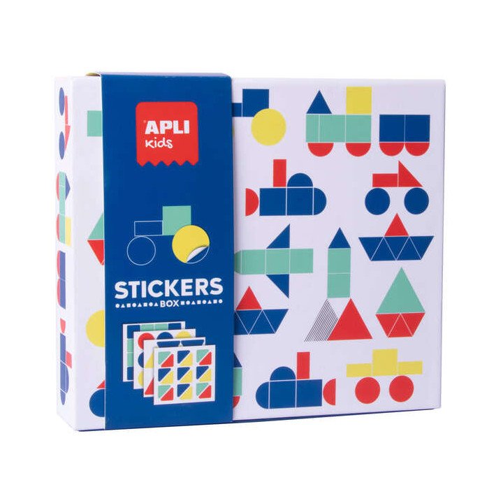 Apli Kids Juegos de Gomets Vehiculos - 200G Laminas Ilustradas - Gomets Removibles Geometricos - Alto Valor Didactico - Diseño