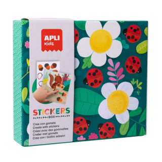 Apli Kids Juegos de Gomets Mariquita - 8 Laminas Ilustradas de 200G - 8 Hojas de Gomets Removibles Geometricos - Alto Valor Did