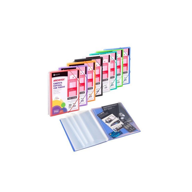 Carpeta archivex-star espiral canguro 60 fundas color negro carchivo 53036006 Carpeta archivex-star espiral canguro 60 fundas color negro carchivo 53036006