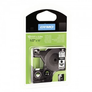 Cinta rotuladora d1 12mmx3.5m nylon negro/blanco dymo s0718040