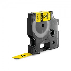 Cinta rotuladora rhinopro vinilo 12mmx5.5m negro/amarillo dymo 18432