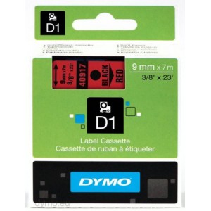 Cinta rotuladora d1 9mmx7m negro/rojo dymo s0720720