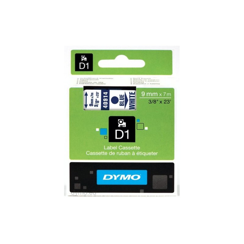 Cinta rotuladora d1 9mmx7m azul/blanco dymo s0720690