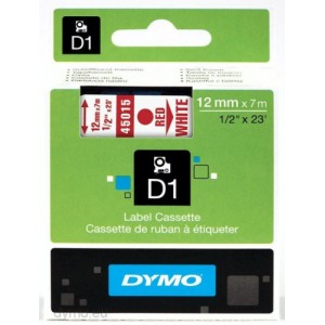 Cinta rotuladora d1 12mmx7m rojo/blanco dymo s0720550