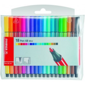 Rotulador punta fibra media 1mm. pen 68 azul claro stabilo 68/11