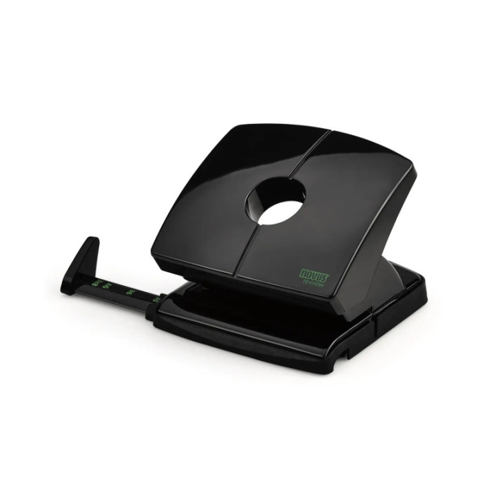 Novus B 220 re+new Perforadora de Papel - Fabricada con Plastico Reciclado - Hasta 20 Hojas - Escala de Tope - Vaciado Facil -