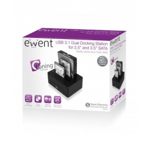 Ewent ew7014 base de conexión para disco duro negro
