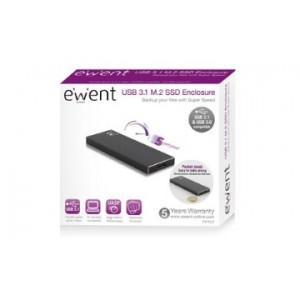 Ewent ew7023 caja para disco duro externo caja externa para unidad de estado sólido (ssd) negro