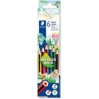 Staedtler Noris Colour 185 Pack de 6 Lapices Hexagonales de Colores - Resistencia a la Rotura - Material Wopex - Colores Surtid