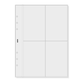 Finocam R1066 Pack de 6 Fundas Portatarjetas para Agendas Open - Formato 1000 - 158x2x217mm - PVC - Color Gris Claro