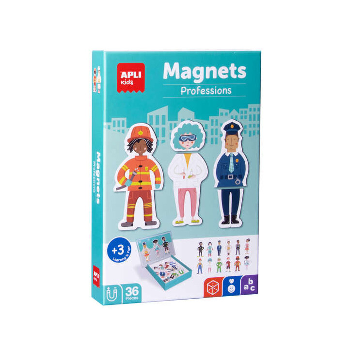 Apli Juego magnetico de las Profesiones - Ayuda a Familiarizarse con Profesiones y Oficios - 36 Fichas Magneticas con Diferente