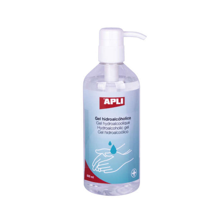 Apli Gel Hidroalcoholico Desinfectante - 500ml - 70% Etanol - sin Aclarado - Normativa Antivirica - Dosificador - Ideal Contra