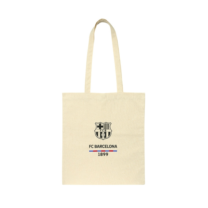 Safta F.C.Barcelona Tote Bag Bolsa de Tela - 38x42cm - Color Blanco