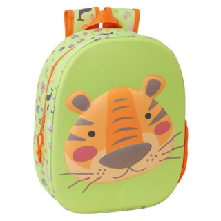 Safta Tiger Mochila 3D de 8.64L - Portabotellas - Tarjeta de Identificacion Personal - Hombreras Acolchadas - 27x33x10cm - Colo