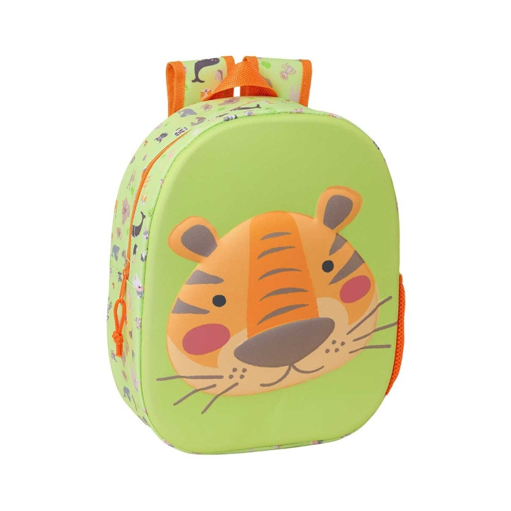 Safta Tiger Mochila 3D de 8.64L - Portabotellas - Tarjeta de Identificacion Personal - Hombreras Acolchadas - 27x33x10cm - Colo