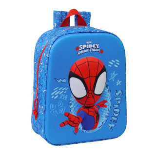 Safta Spidey Mochila Guarderia 3D de 6L - Asa de Mano Superior - Asas Regulables y Acolchadas - Cierre de Cremallera - 22x27x10