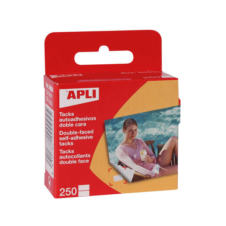 Apli Pack de 250 Tacks Autoadhesivos Doble Cara 10x16mm - Ideal para Fotos