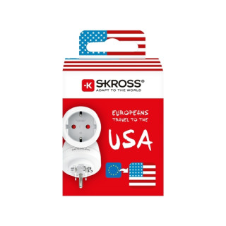 Skross Adaptador de Viaje de Europa a Estados Unidos - Color Blanco