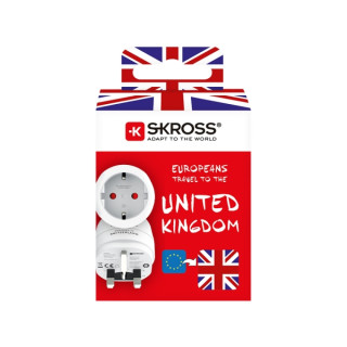Skross Adaptador de Viaje de Europa a Reino Unido - Color Blanco
